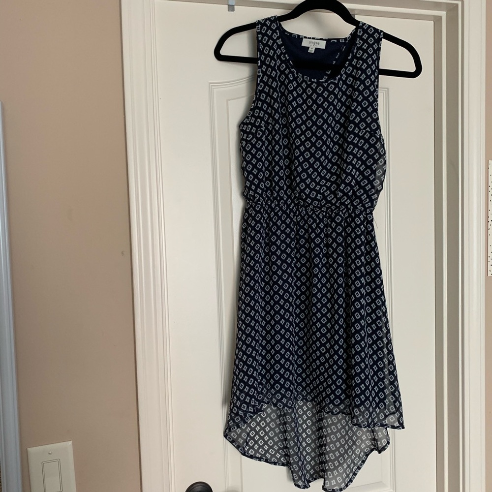 umgee navy high-low dress